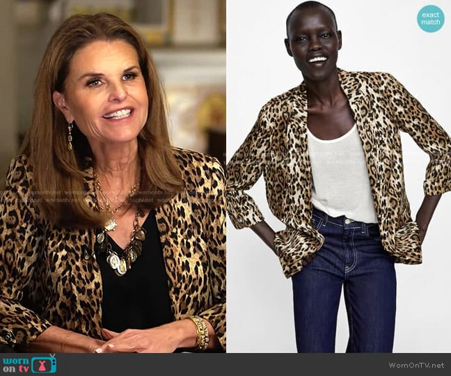 Zara Animal Print Blazer worn by Maria Shriver on Today