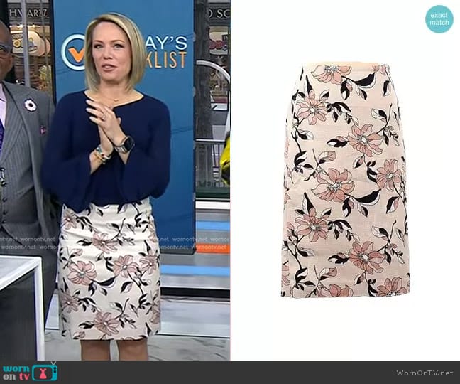 WornOnTV: Dylan’s white floral pencil skirt on Today | Dylan Dreyer ...