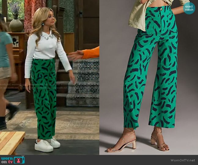 Maeve The Colette Cropped Wide-Leg Pants worn by Destiny Baker (Mallory James Mahoney) on Bunkd