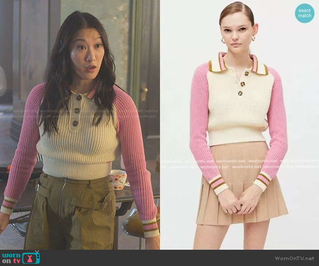 BDG Taylor Collared Sweater worn by Sumi (Kara Wang) on Good Trouble