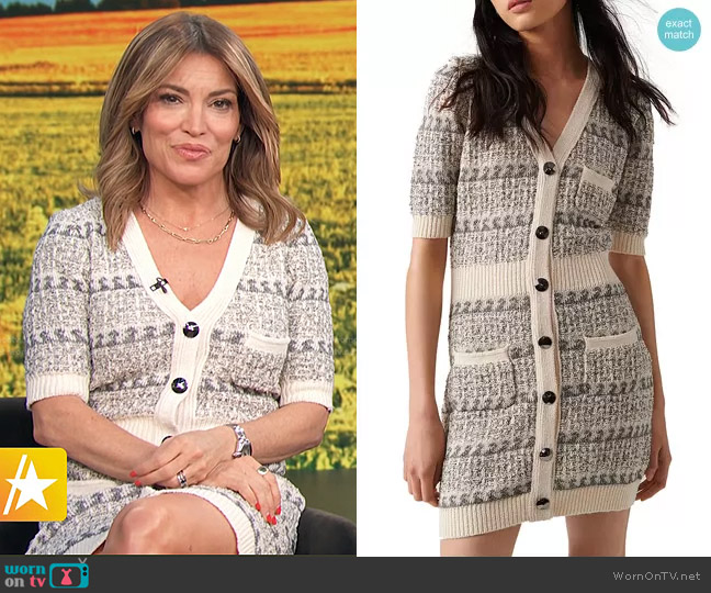 Ba&Sh Cutie Button Front Sweater Dress worn by Kit Hoover on Access Hollywood