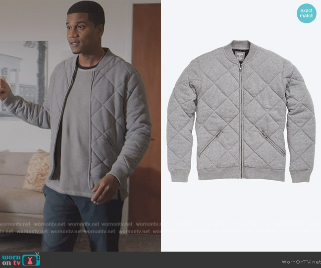 Bonobos Quilted Bomber Jacket worn by Marcus Turner (Cory Hardrict) on All American Homecoming