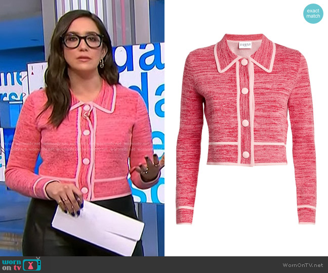 Claudie Pierlot Cotton-Rich Cropped Cardigan worn by Savannah Sellers on NBC News Daily