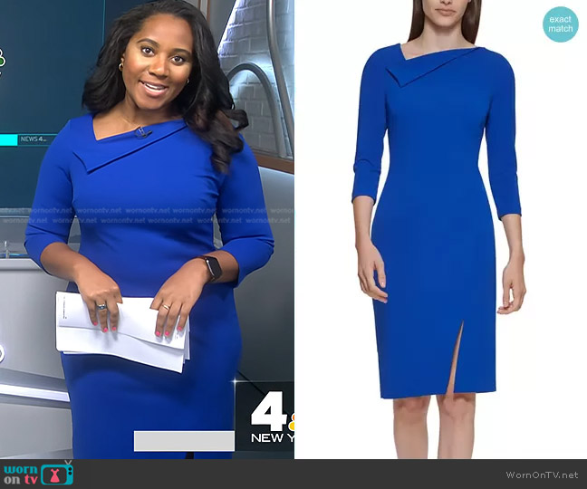 WornOnTV: Kay’s blue asymmetric neck dress on NBC News Daily | Kay ...