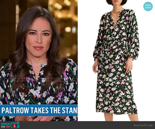 Veronica Beard Cecilia Floral Print Midi Dress worn by Kaylee Hartung on Today