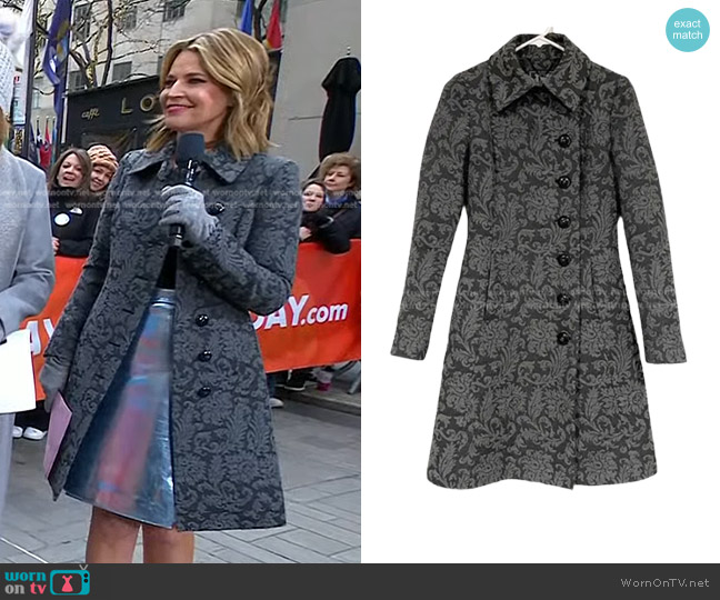 Dawn Levy Long Wool Jacket worn by Savannah Guthrie on Today