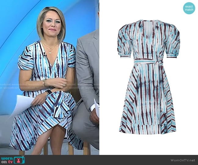 Diane von Furstenberg Indra Cotton Poplin Mini Wrap Dress worn by Dylan Dreyer on Today