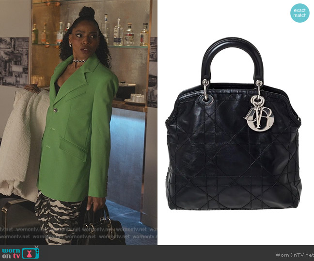 Dior Black Cannage Quilted Lambskin Leather Granville Tote worn by Sasha Snow (Margaret Odette) on Sex/Life