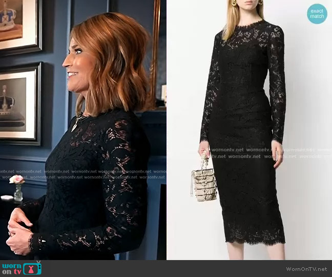 Dolce & Gabbana Cordonetto-Lace Dress worn by Savannah Guthrie on Today