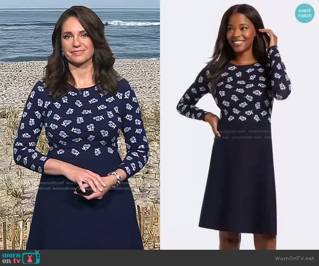 Draper James  Floral A-Line Sweater Dress worn by Maria Larosa on Today