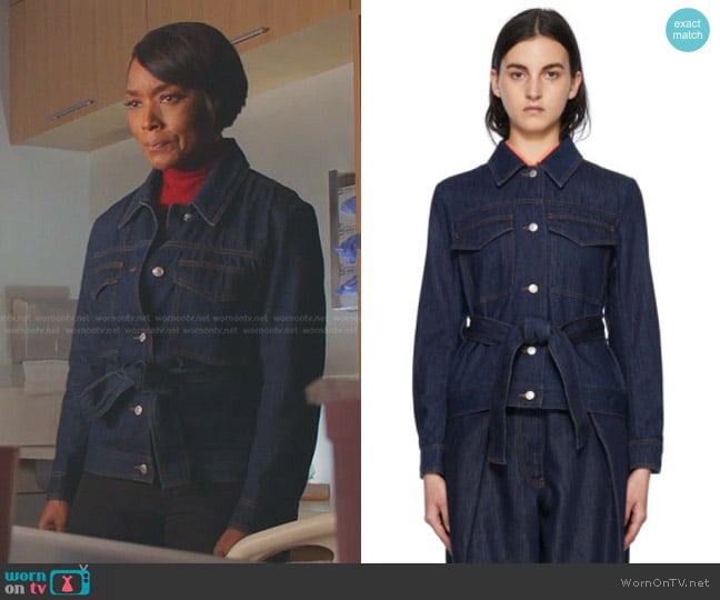 Dries van Noten Indigo Denim Jacket worn by Athena Grant (Angela Bassett) on 9-1-1