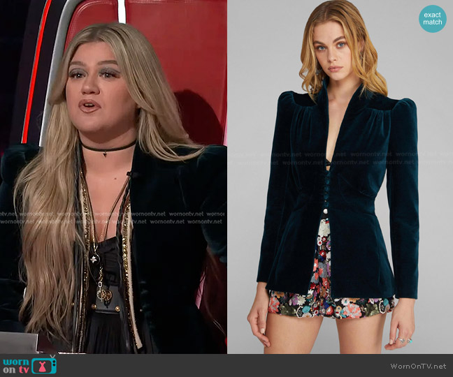 Etro Velvet Jacket worn by Kelly Clarkson on The Voice