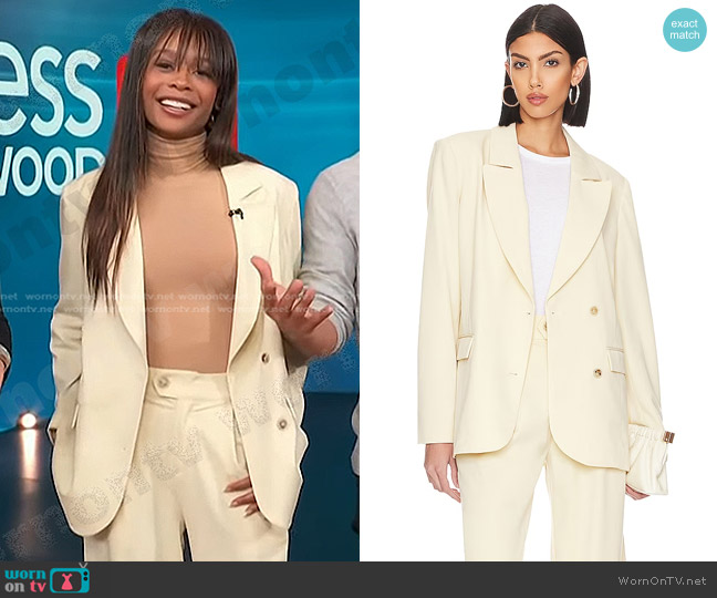 Ena Pelly Bronte Blazer worn by Zuri Hall on Access Hollywood