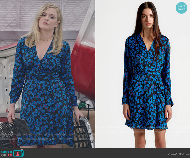 Equipment Collie Floral-Print Long-Sleeve Dress worn by Sadie Ryan (Harriet Dyer) on American Auto