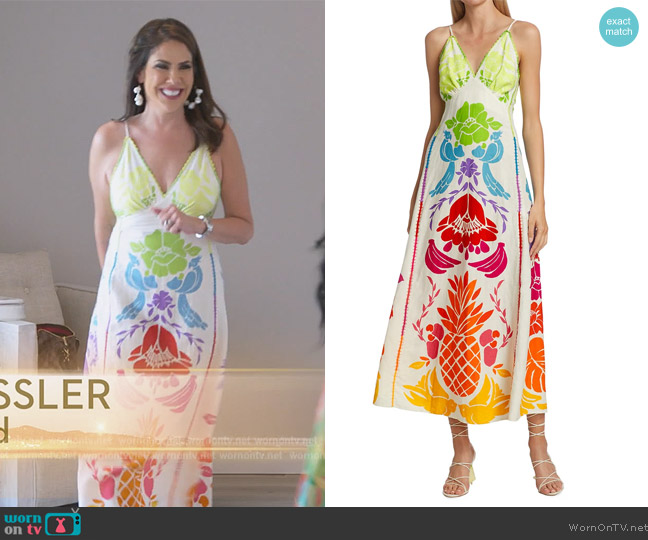 Farm Rio Tropical Graphic Maxi Dress worn by Jennifer Fessler on The Real Housewives of New Jersey