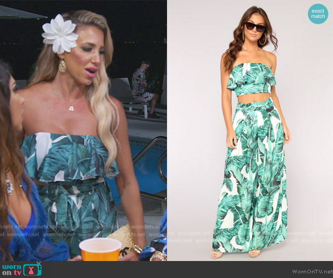 Fashion Nova Sundance Tropical Set worn by  on The Real Housewives of New Jersey