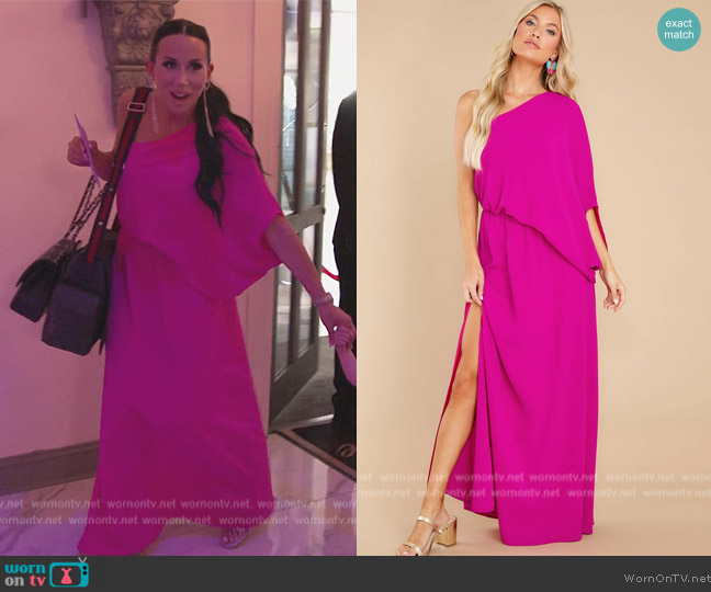 Red Dress Get Obsessed Fuchsia Maxi Dress worn by  on The Real Housewives of New Jersey