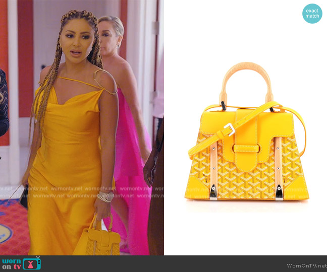 Goyard Saigon Top Handle Bag Canvas Leather Bag worn by Larsa Pippen (Larsa Pippen) on The Real Housewives of Miami