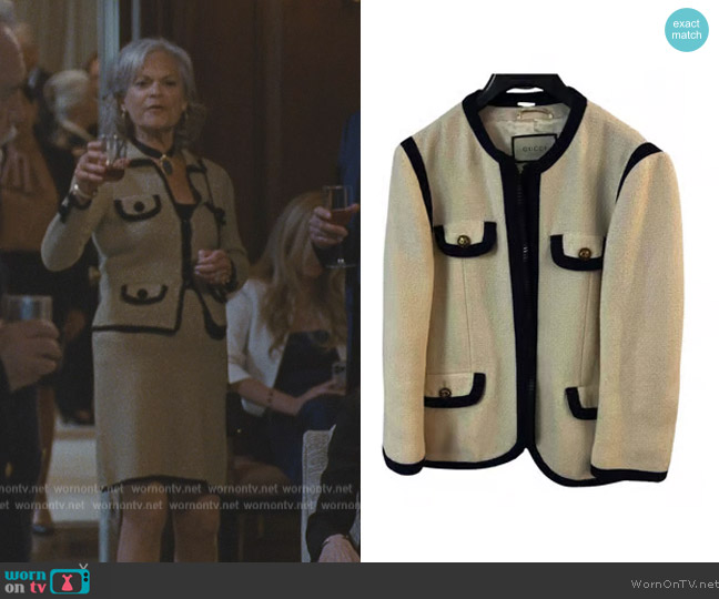 Gucci Tweed Jacket worn by Peggy J. Scott (Peggy J. Scott) on Succession