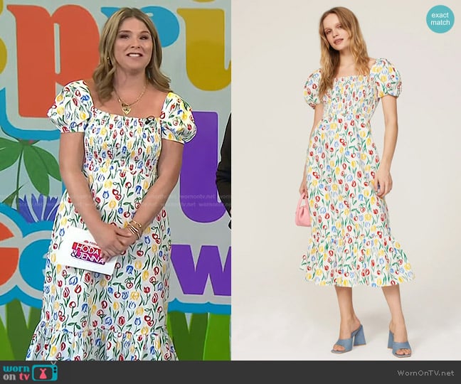 HVN Tulip Smocked Fromer Dress worn by Jenna Bush Hager on Today