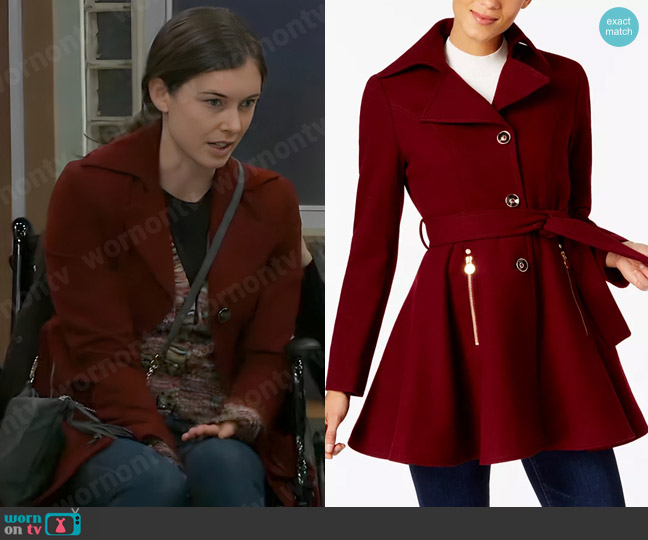 INC International Concepts Skirted Walker Coat worn by Willow Tait (Katelyn MacMullen) on General Hospital