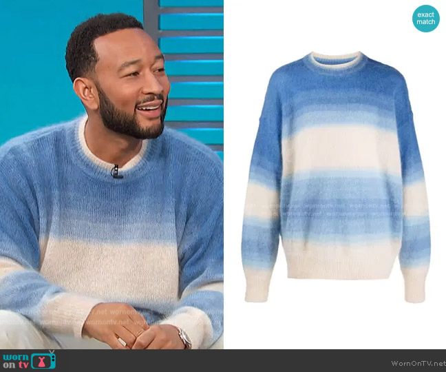 Isabel Marant Drussellh Ombre Stripe Sweater worn by John Legend on Access Hollywood