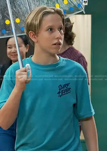 Jake’s blue Surf 4Ever tee on Bunkd