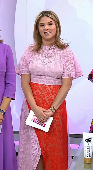 Jenna’s pink and red lace dress on Today