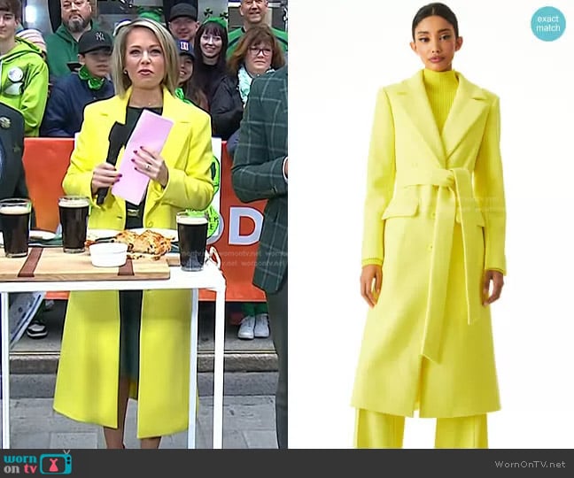 Alice + Olivia Joelle Coat worn by Dylan Dreyer on Today