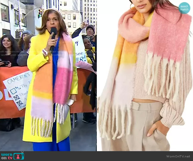 Free People Kaleidoscope Colorblock Scarf in Sunshine Combo worn by Hoda Kotb on Today