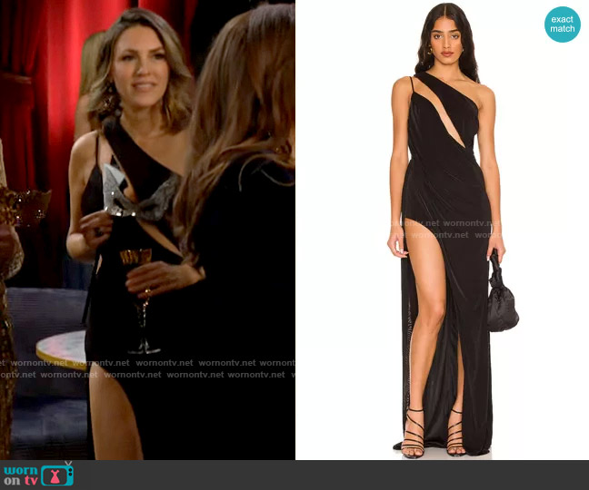 Katie May x Revolve A Cut Above Gown worn by Chloe Mitchell (Elizabeth Hendrickson) on The Young and the Restless