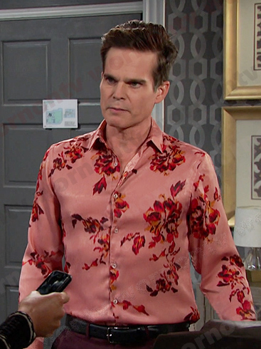 Leo’s pink floral shirt on Days of our Lives – TV Outfits
