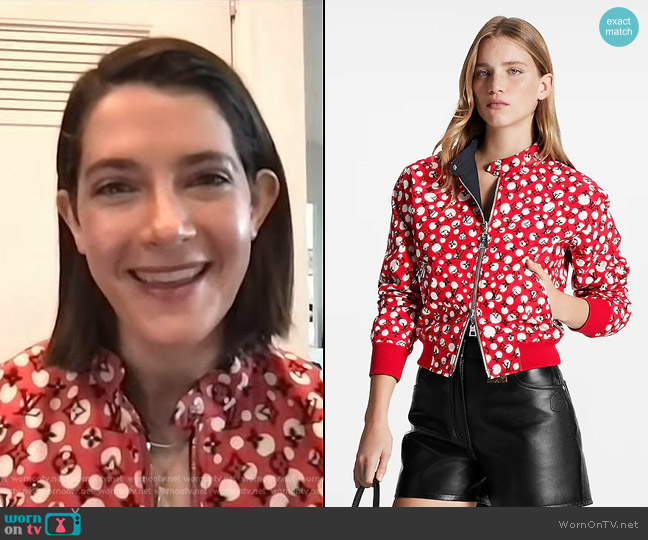 Louis Vuitton Reversible Infinity Dots Bomber Jacket worn by Daryn Carp on NBC News Daily