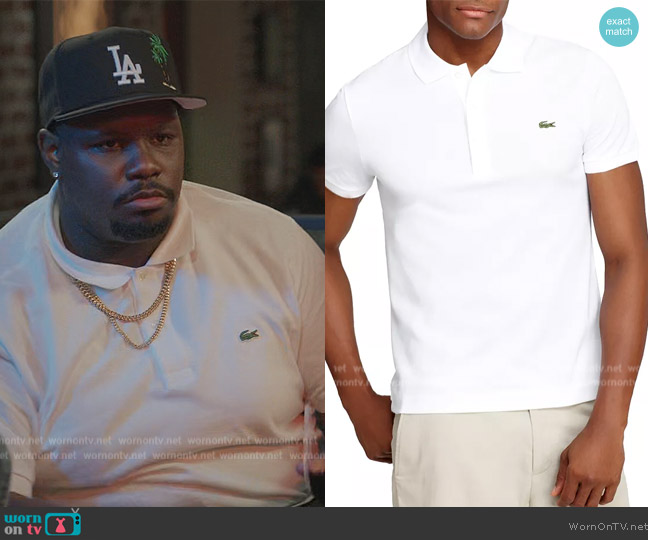 Lacoste Cotton Pique Polo Shirt worn by Sherm Jones (Carl Tart) on Grand Crew