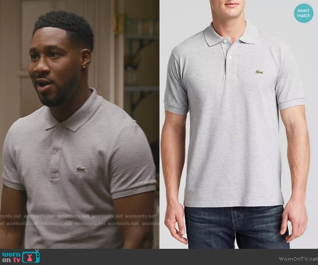 Lacoste Lacoste Classic Cotton Piqué Fashion Polo Shirt worn by Anthony Holmes (Aaron Jennings) on Grand Crew