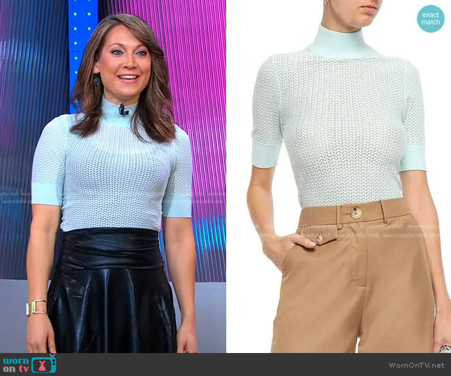 Alice + Olivia Lanie Top worn by Ginger Zee on Good Morning America