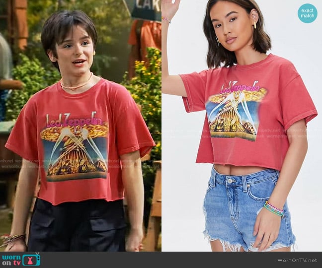 Forever 21 Led Zeppelin Graphic Tee worn by Winnie Webber (Shiloh Verrico) on Bunkd