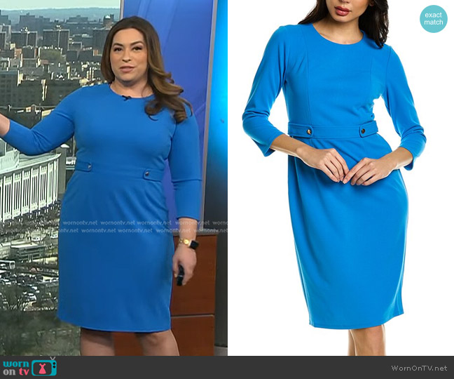 WornOnTV: Violeta Yas’s blue sheath dress on NBC News Daily | Clothes ...