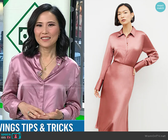 M.M. LaFleur The Tatum Top in Vintage Rose worn by Vicky Nguyen on Today