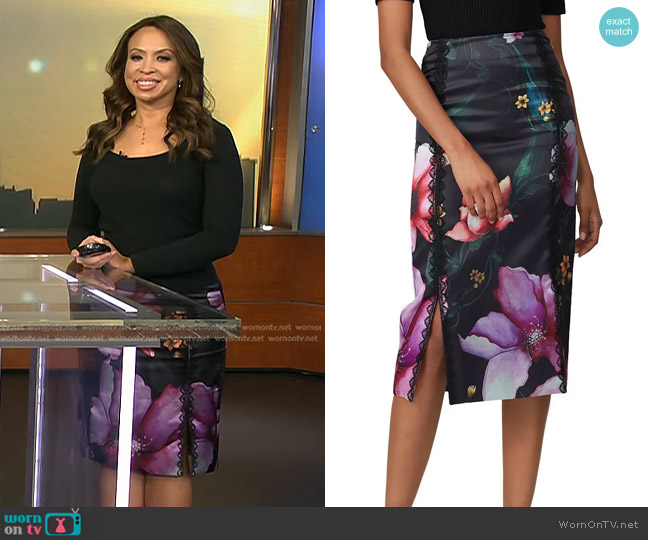 Marchesa Notte Mikado Pencil Skirt worn by Adelle Caballero on Today