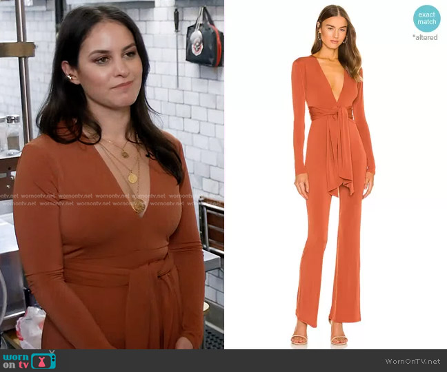 Michael Costello Janet Jumpsuit worn by Donna Farizan on Today
