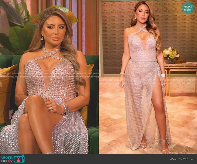 Michael Costello Silver Larsa Dress worn by Larsa Pippen (Larsa Pippen) on The Real Housewives of Miami