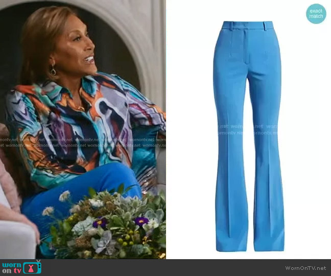 Michael Kors High-Waisted Flared Trousers worn by Robin Roberts on Good Morning America