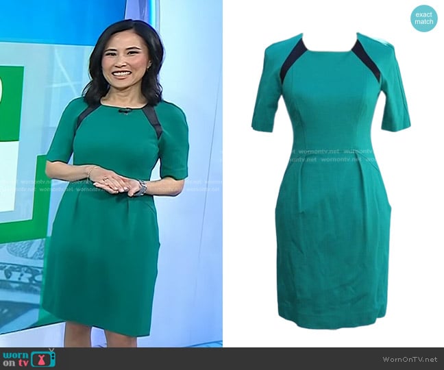 Nanette Lepore Moonstone Dress in Mars Green worn by Vicky Nguyen on Today