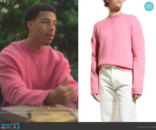 Nanushka Jay Solid Wool Sweater worn by Andre Johnson, Jr. (Marcus Scribner) on Grown-ish