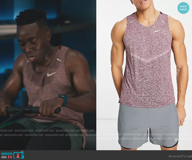 Nike Running Dri-FIT 365 tank in pink worn by Carlton Banks (Olly Sholotan) on Bel-Air