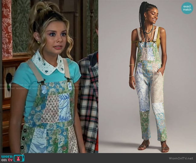 Pilcro Patchwork Overalls worn by Destiny Baker (Mallory James Mahoney) on Bunkd