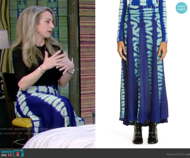 Proenza Schouler Tie Dye Maxi Skirt worn by Dr Becky on Live with Kelly and Mark