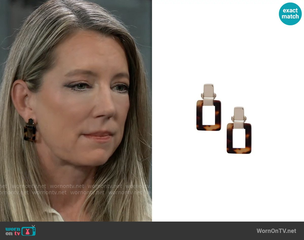 Nina’s tortoiseshell earrings on General Hospital