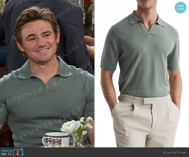 Reiss Duchie Johnny Collar Wool Polo worn by Johnny DiMera (Carson Boatman) on Days of our Lives